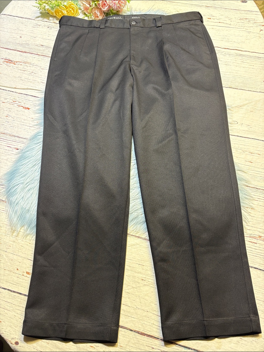 Oak Hill Classic Black Pleated Dress Pants sz 44x30